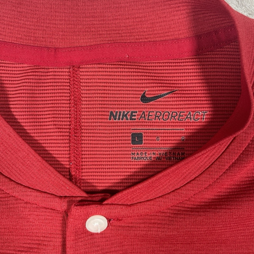 Nike AeroReact Tiger Woods Vapor Sunday Red Blade Collar Polo Mens L Performance - Picture 3 of 10
